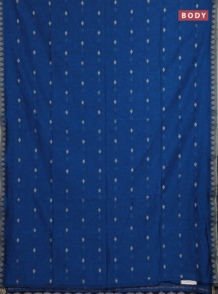 Bengal soft cotton saree cs blue with allover thread woven buttas and thread woven border
