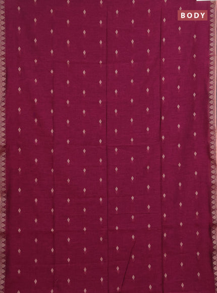 Bengal soft cotton saree magenta pink with allover thread woven buttas and thread woven border