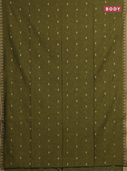 Bengal soft cotton saree light green with allover thread woven buttas and thread woven border
