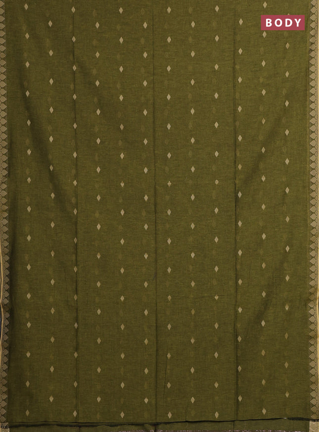 Bengal soft cotton saree light green with allover thread woven buttas and thread woven border