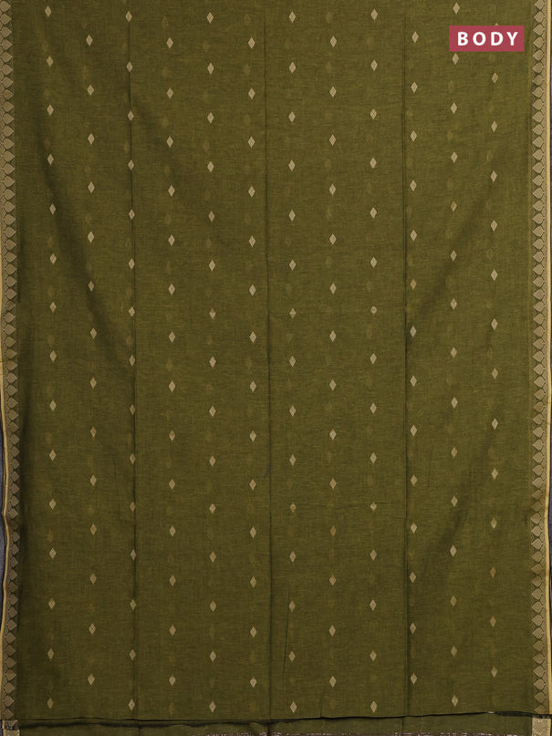 Bengal soft cotton saree light green with allover thread woven buttas and thread woven border