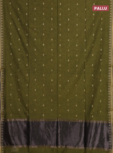 Bengal soft cotton saree light green with allover thread woven buttas and thread woven border