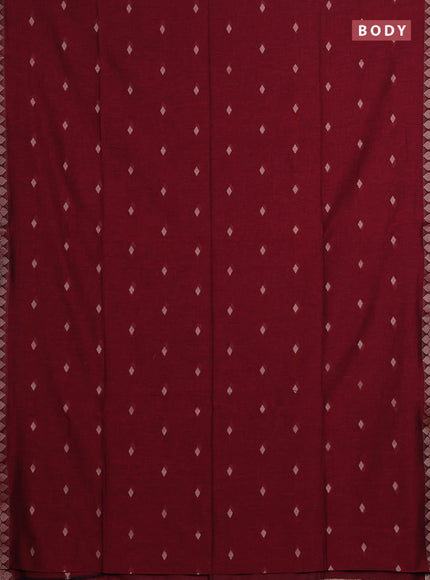 Bengal soft cotton saree maroon with allover thread woven buttas and thread woven border