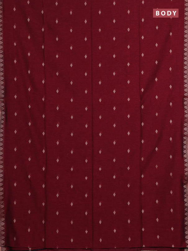Bengal soft cotton saree maroon with allover thread woven buttas and thread woven border