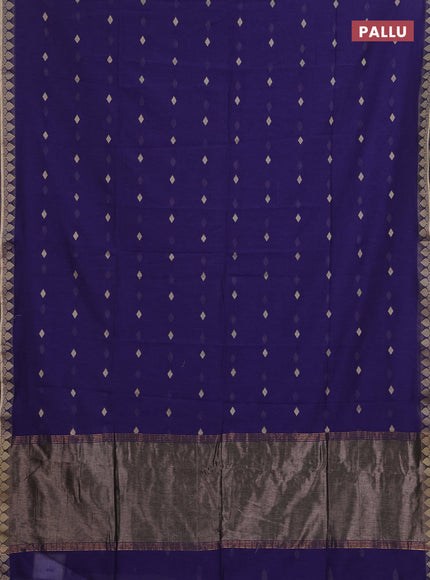 Bengal soft cotton saree violet with allover thread woven buttas and thread woven border