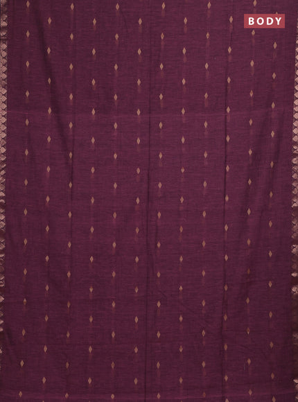 Bengal soft cotton saree light pink with allover thread woven buttas and zari woven border
