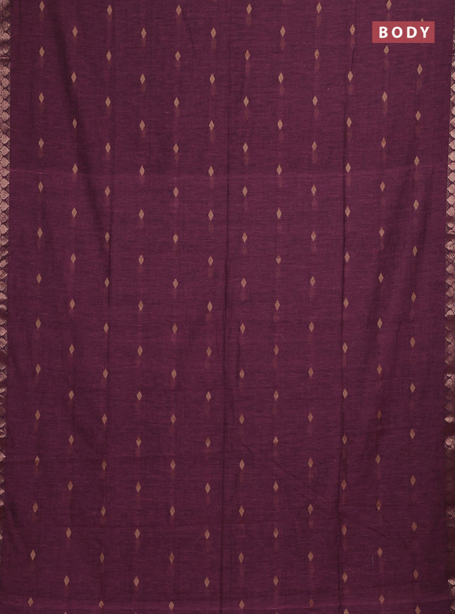 Bengal soft cotton saree light pink with allover thread woven buttas and zari woven border