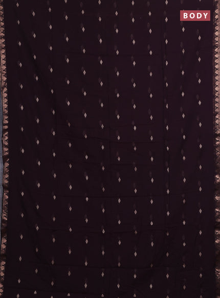 Bengal soft cotton saree deep wine shade with allover thread woven buttas and zari woven border