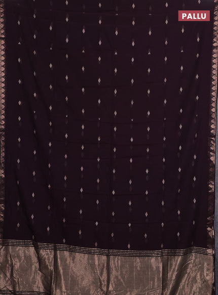 Bengal soft cotton saree deep wine shade with allover thread woven buttas and zari woven border