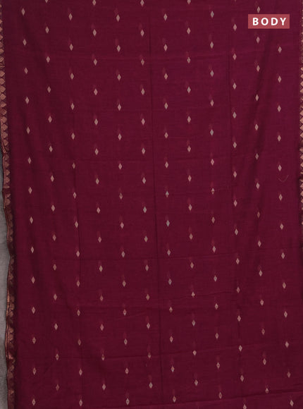 Bengal soft cotton saree pink with allover thread woven buttas and zari woven border