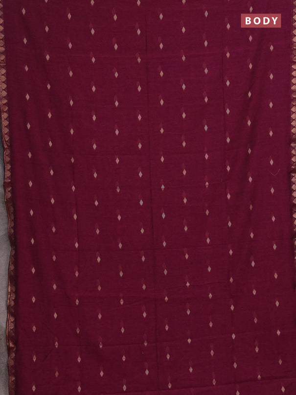 Bengal soft cotton saree pink with allover thread woven buttas and zari woven border