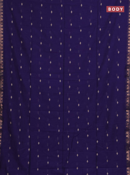 Bengal soft cotton saree violet with allover thread woven buttas and zari woven border