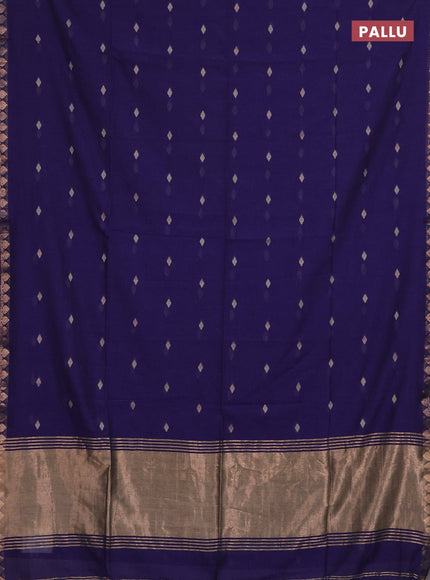Bengal soft cotton saree violet with allover thread woven buttas and zari woven border