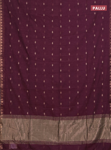 Bengal soft cotton saree magenta pink with allover thread woven buttas and zari woven border