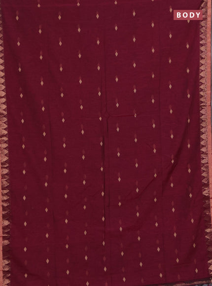 Bengal soft cotton saree pink with allover thread woven buttas and zari woven border
