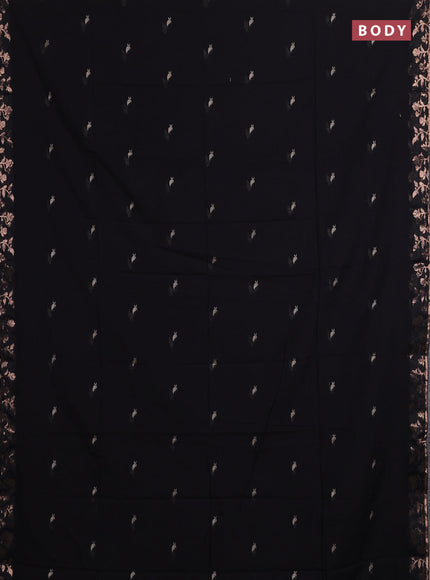 Bengal soft cotton saree black with allover thread woven buttas and zari woven border