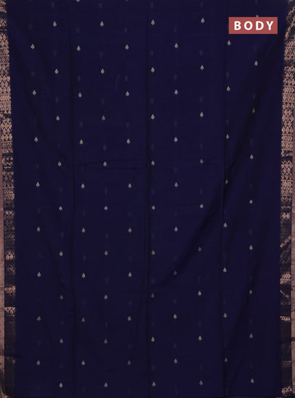 Bengal soft cotton saree blue and pink with allover thread woven buttas and zari woven border