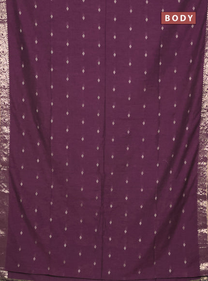 Bengal soft cotton saree mauve pink with allover thread woven buttas and zari woven border