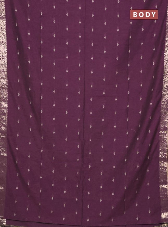 Bengal soft cotton saree mauve pink with allover thread woven buttas and zari woven border