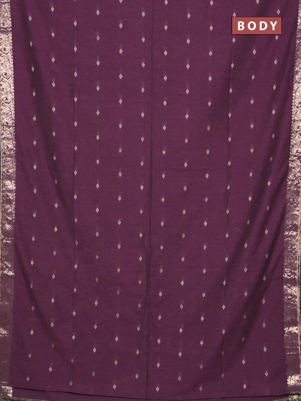 Bengal soft cotton saree mauve pink with allover thread woven buttas and zari woven border