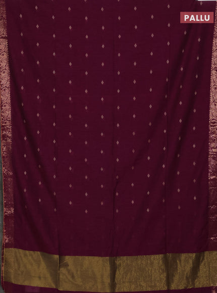Bengal soft cotton saree magenta pink with allover thread woven buttas and zari woven border