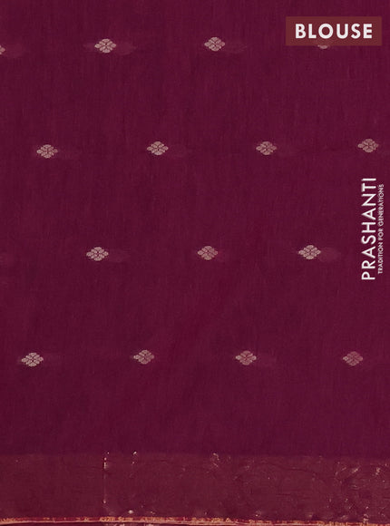 Bengal soft cotton saree magenta pink with allover thread woven buttas and zari woven border