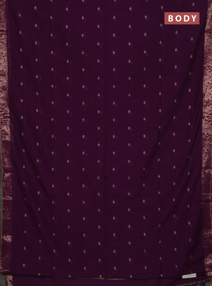 Bengal soft cotton saree purple with allover thread woven buttas and zari woven border