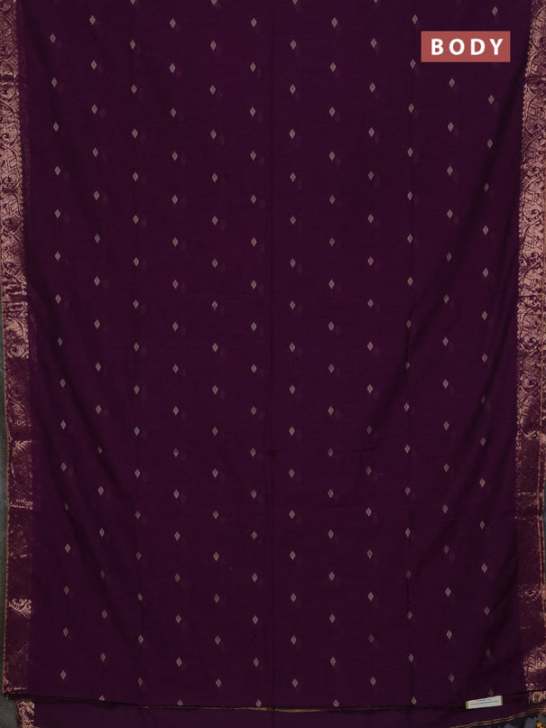 Bengal soft cotton saree purple with allover thread woven buttas and zari woven border