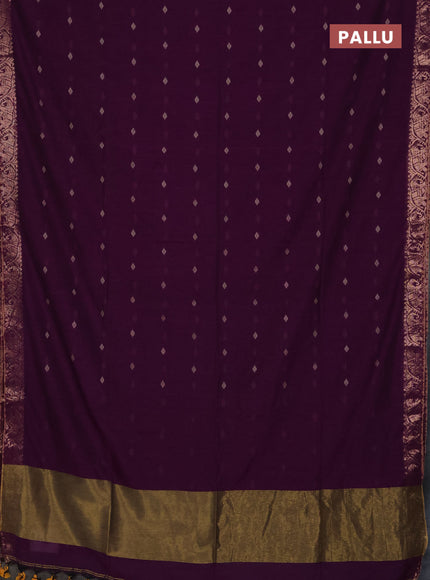 Bengal soft cotton saree purple with allover thread woven buttas and zari woven border