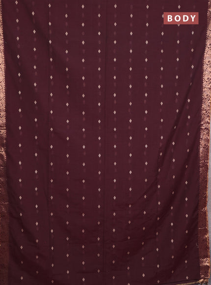 Bengal soft cotton saree deep maroon with allover thread woven buttas and zari woven border