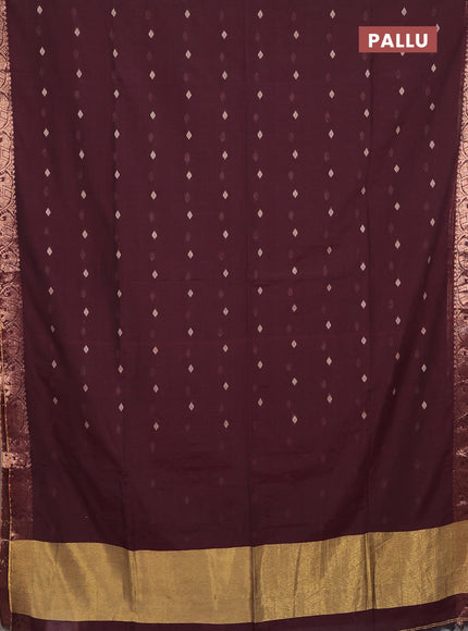Bengal soft cotton saree deep maroon with allover thread woven buttas and zari woven border