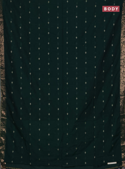 Bengal soft cotton saree green with allover thread woven buttas and zari woven border