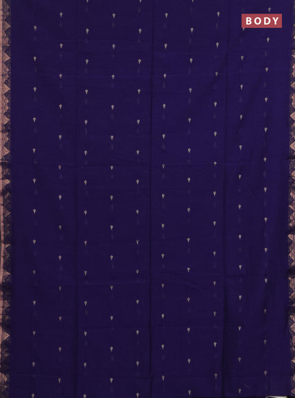 Bengal soft cotton saree violet with allover thread woven buttas and zari woven border