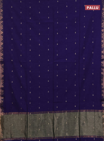 Bengal soft cotton saree violet with allover thread woven buttas and zari woven border