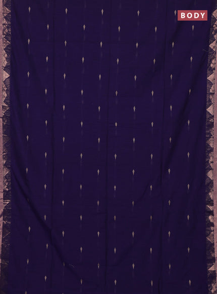 Bengal soft cotton saree violet and purple with allover thread woven buttas and zari woven border