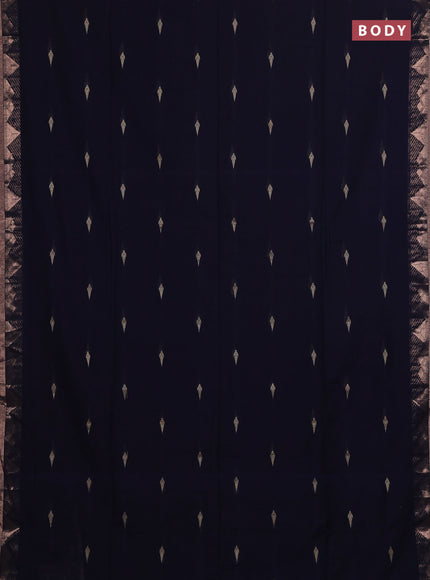 Bengal soft cotton saree navy blue and maroon with allover thread woven buttas and zari woven border
