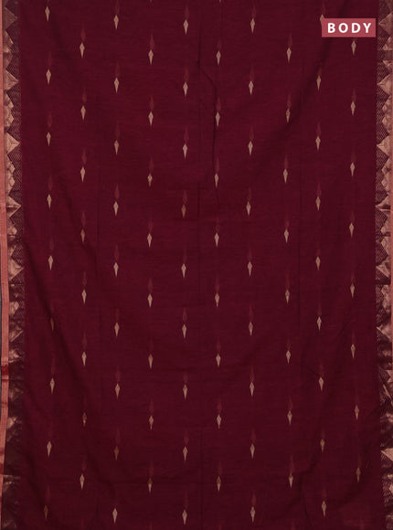 Bengal soft cotton saree pink with allover thread woven buttas and zari woven border