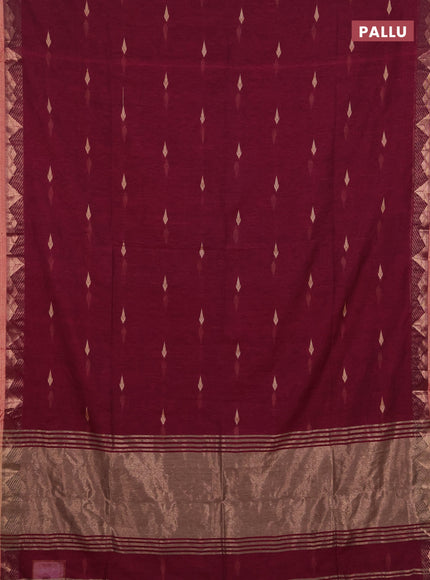 Bengal soft cotton saree pink with allover thread woven buttas and zari woven border