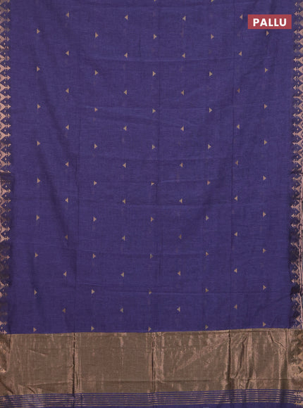 Bengal soft cotton saree lavender with allover thread woven buttas and zari woven border