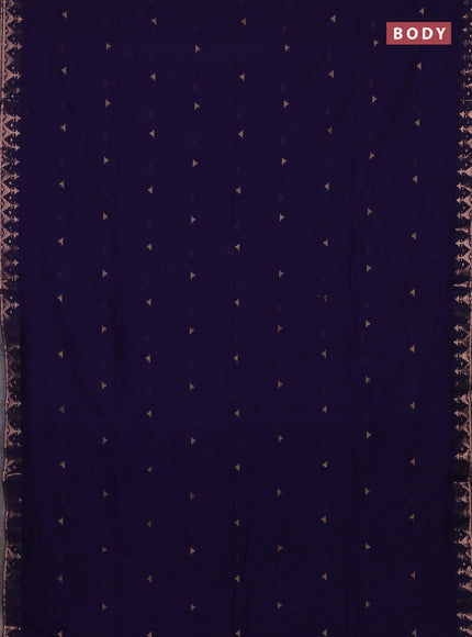 Bengal soft cotton saree violet with allover thread woven buttas and zari woven border