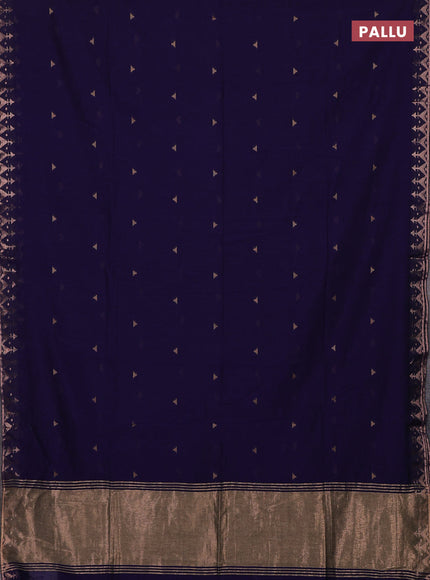 Bengal soft cotton saree violet with allover thread woven buttas and zari woven border