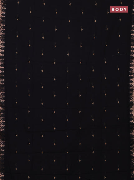Bengal soft cotton saree black with allover thread woven buttas and zari woven border