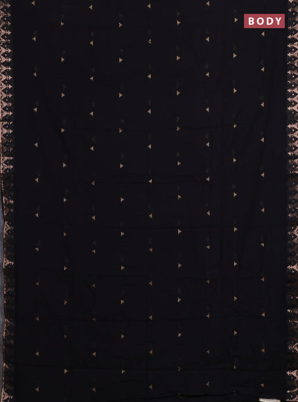 Bengal soft cotton saree black with allover thread woven buttas and zari woven border