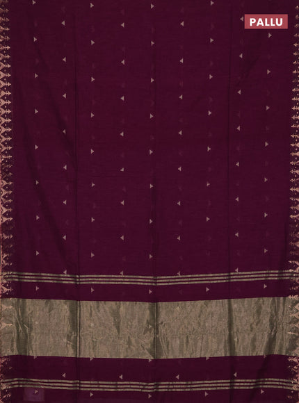 Bengal soft cotton saree magenta pink with allover thread woven buttas and zari woven border