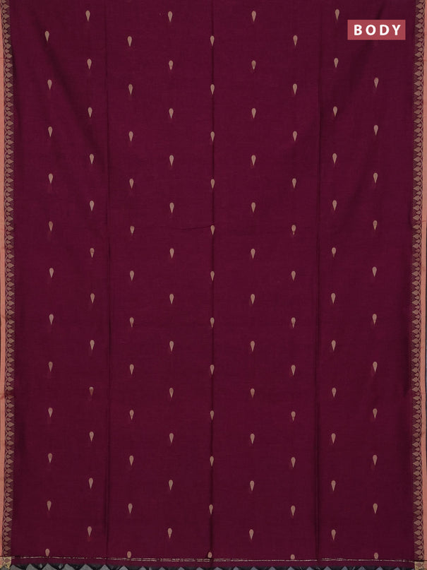 Bengal soft cotton saree pink with allover thread woven buttas and thread woven border
