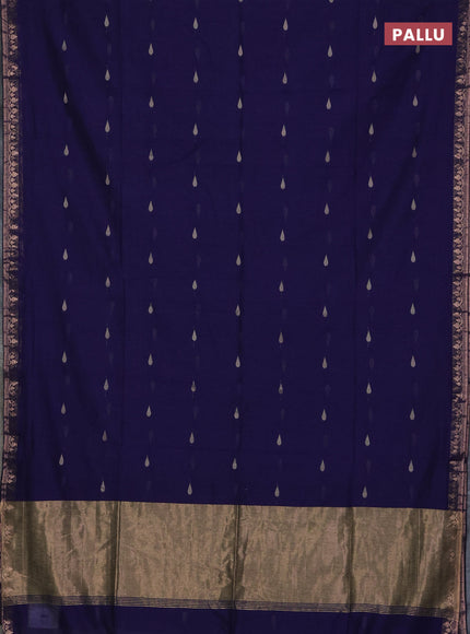 Bengal soft cotton saree violet with allover thread woven buttas and thread woven border