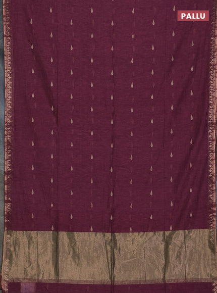 Bengal soft cotton saree light piink with allover thread woven buttas and thread woven border