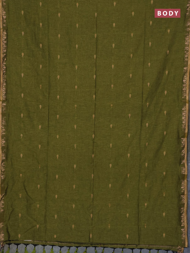 Bengal soft cotton saree light green with allover thread woven buttas and thread woven border
