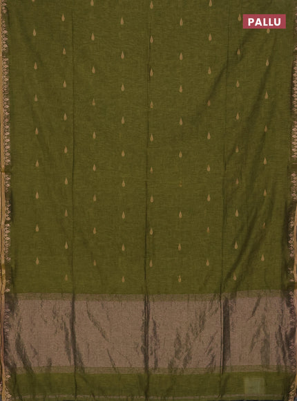 Bengal soft cotton saree light green with allover thread woven buttas and thread woven border