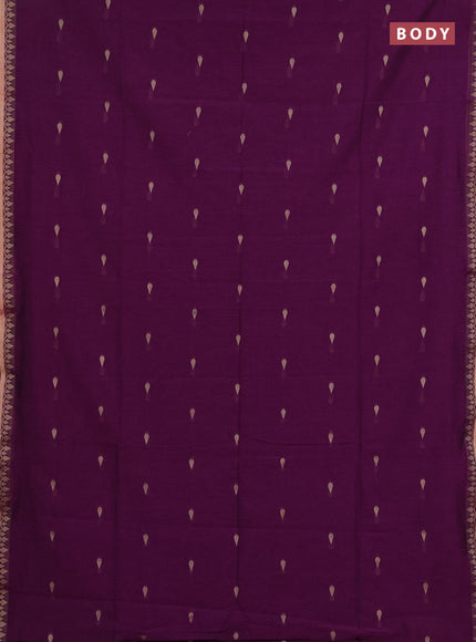 Bengal soft cotton saree magenta pink with allover thread woven buttas and thread woven border